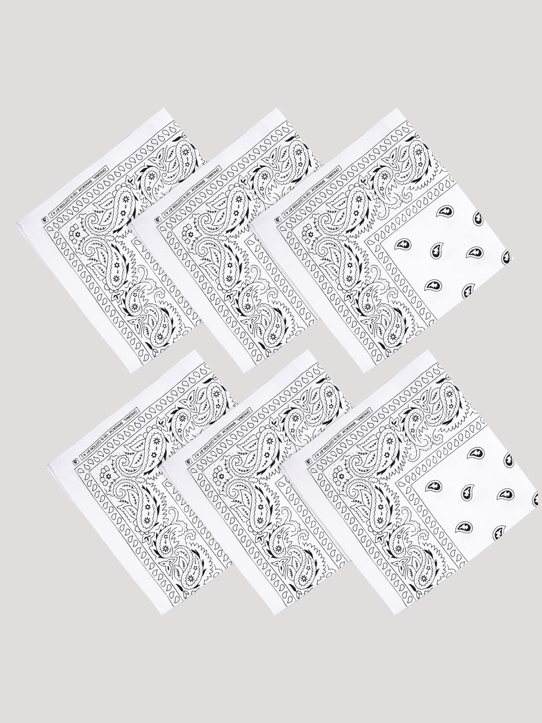 

Kuber Industries Pack Of 6 Printed Cotton Handkerchiefs, White