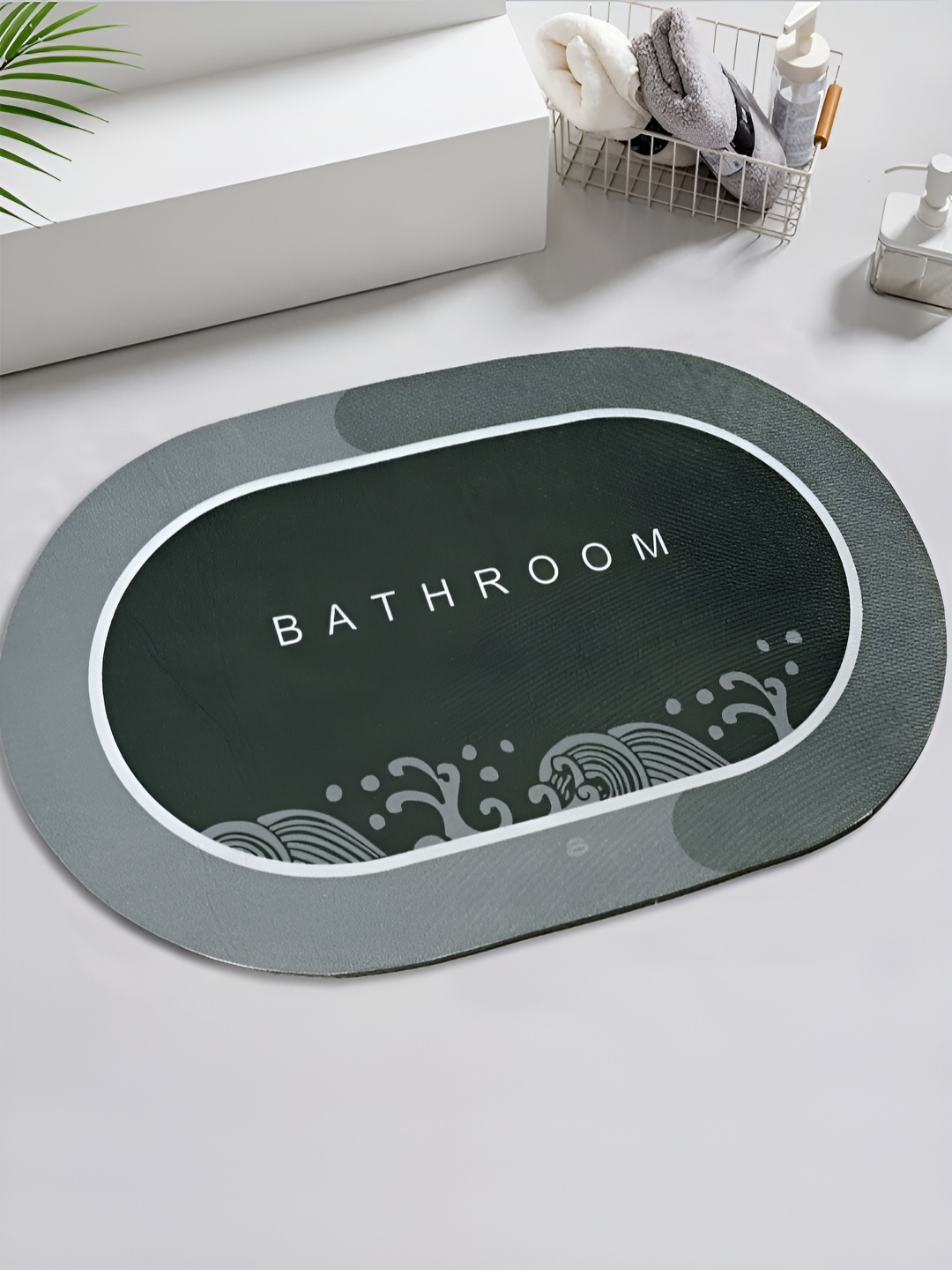 

Saral Home Green Printed Anti-Skid Bath Rug