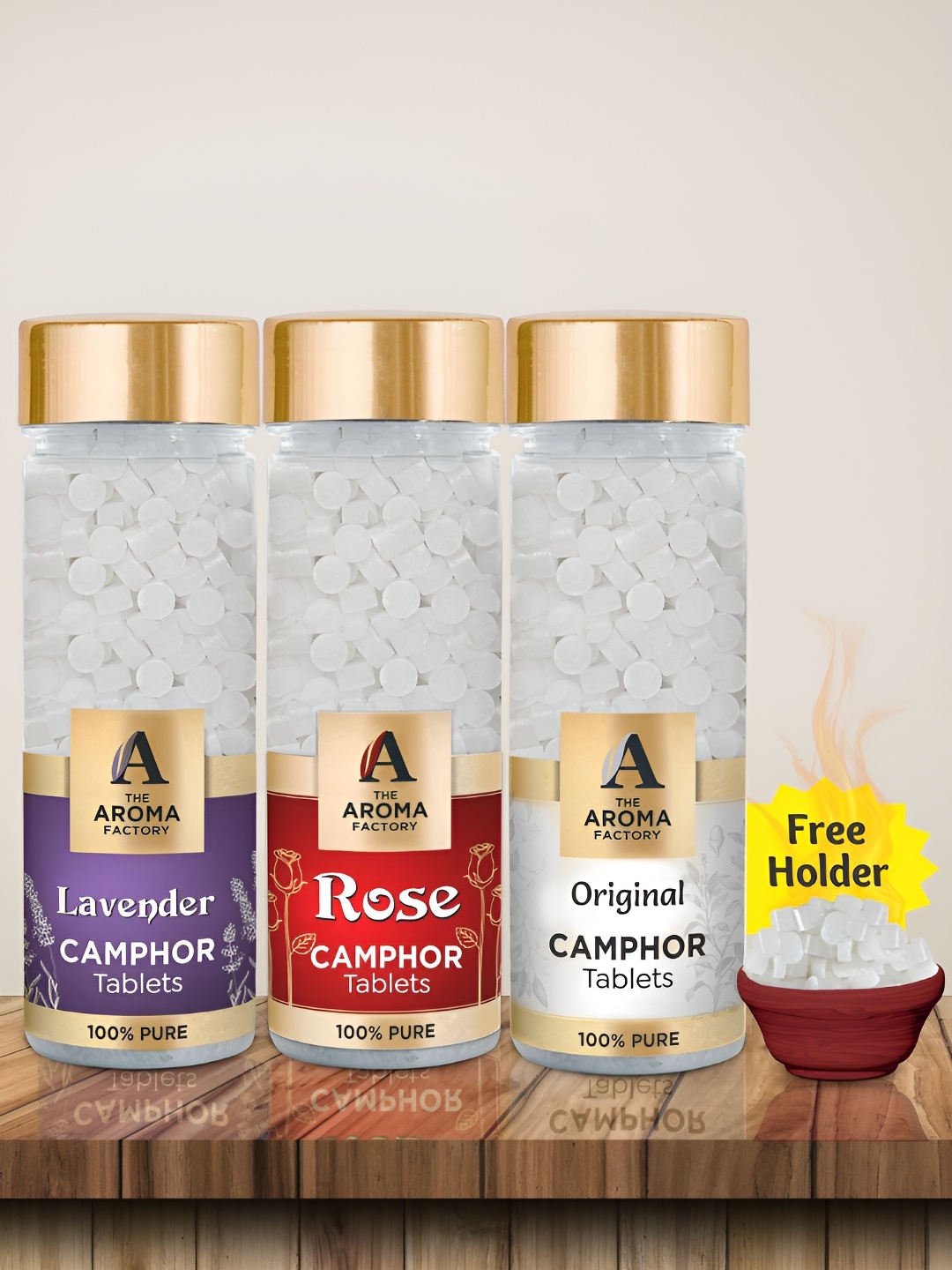 

The Aroma Factory 3-Pcs White Lavender, Rose & Original Scented Camphor