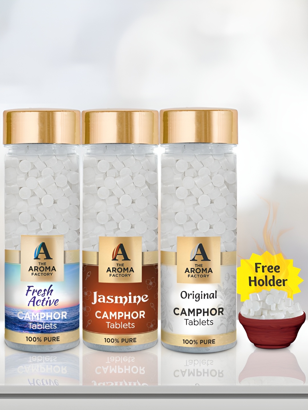 

The Aroma Factory 3-Pcs White Fresh Active, Jasmine & Original Scented Camphors