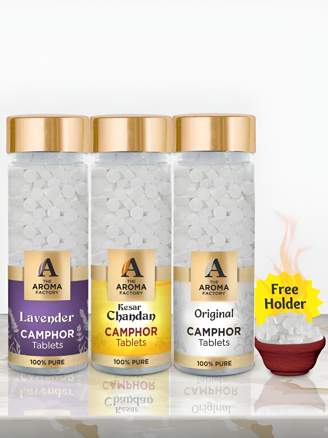 

The Aroma Factory 3 Pieces White Lavender, Kesar Chandan & Original Scented Camphors