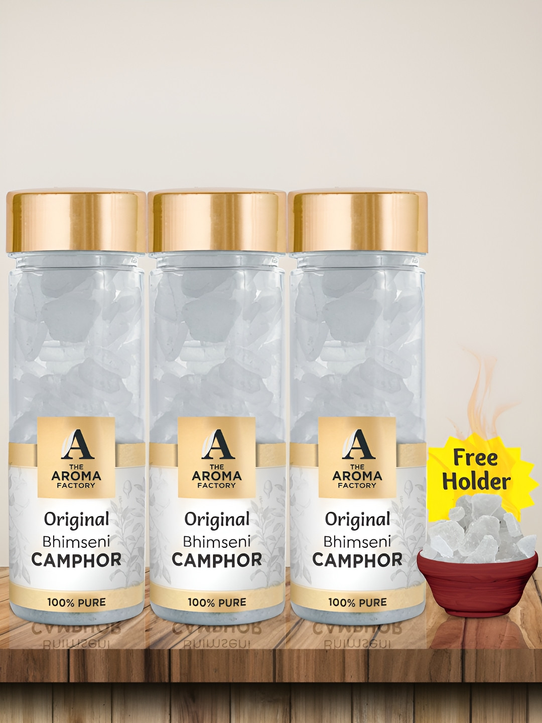 

The Aroma Factory 3-Pcs White Original Bhimseni Scented Camphors