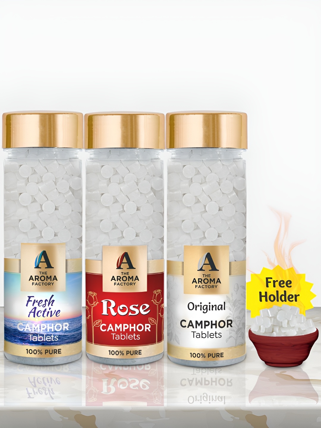 

The Aroma Factory 3-Pcs White Fresh Active, Rose & Original Scented Camphors