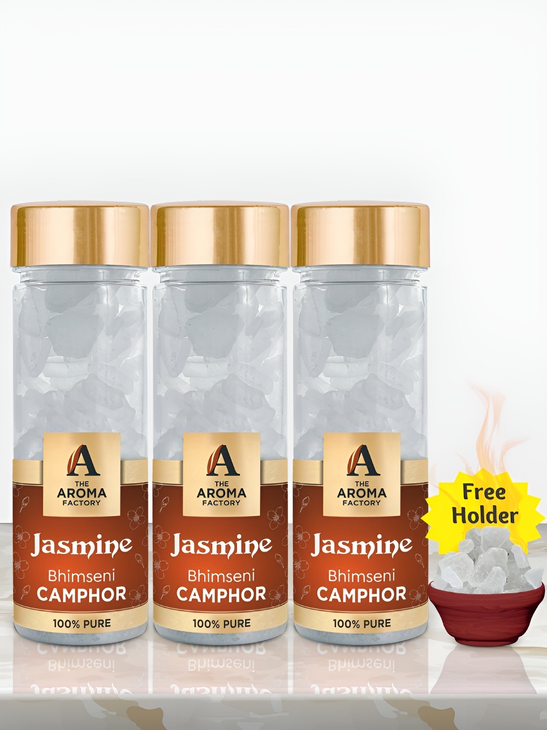 

The Aroma Factory 3 Pieces White Jasmine Bhimseni Scented Camphors