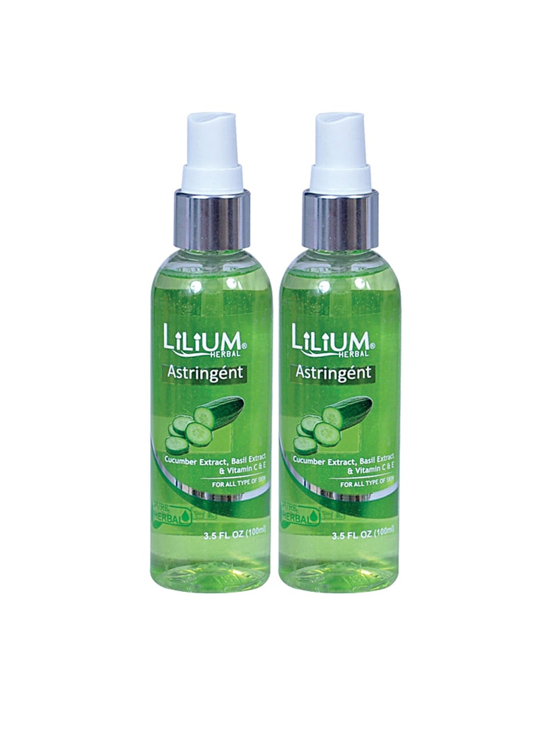 

Lilium Set Of 2 Cucumber Skin Toner For Glowing Skin Pore Tightening-100mlEach, Nude