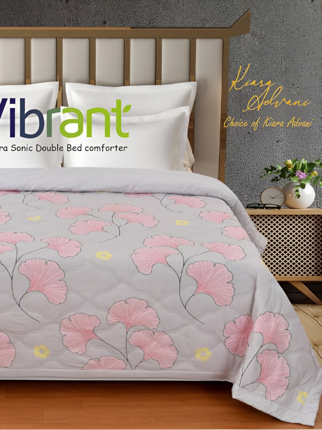 

Signature Vibrant Grey 2 Pieces Floral Microfiber AC Room 350 GSM Single Bed Comforters