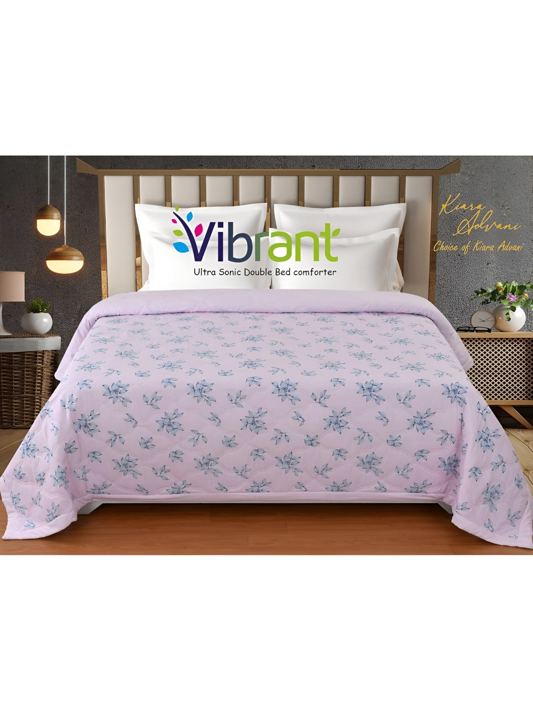 

Signature Vibrant Pink 2 Pieces Floral Microfiber AC Room 350 GSM Single Bed Comforters