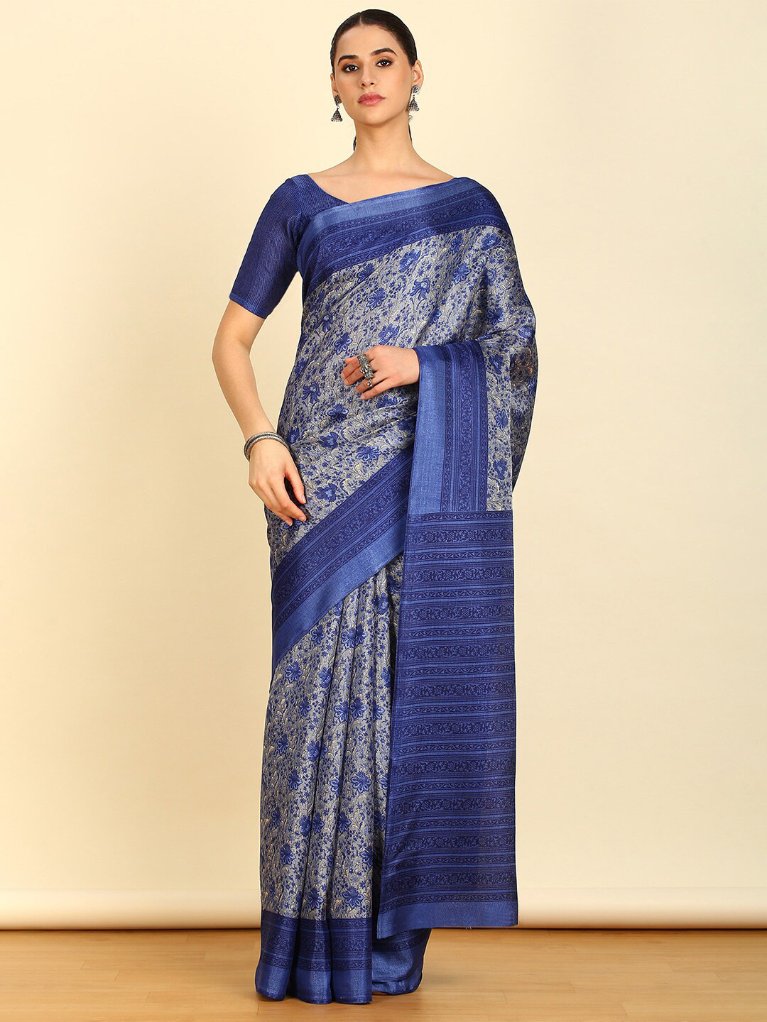 

Soch Blue Floral Printed Saree