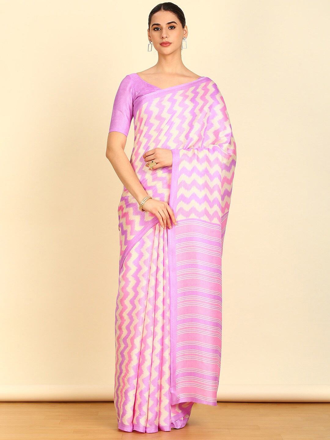 

Soch Chevron Printed Saree, Lavender