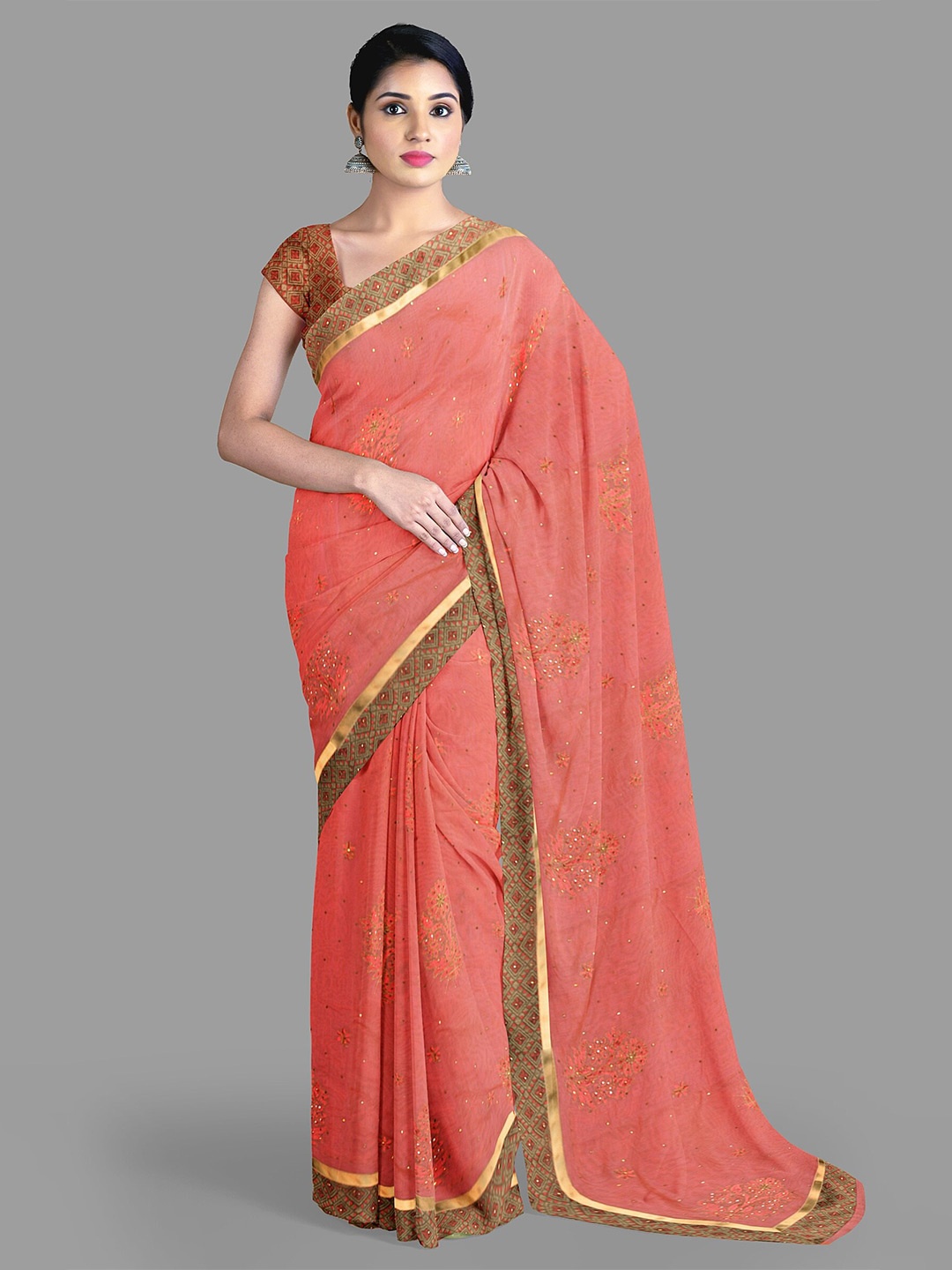 

The Chennai Silks Woven Design Chanderi Saree, Pink