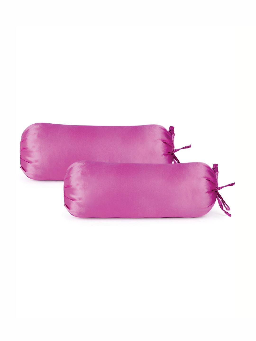 

First Row Purple 2 Pieces Satin Bolster Covers