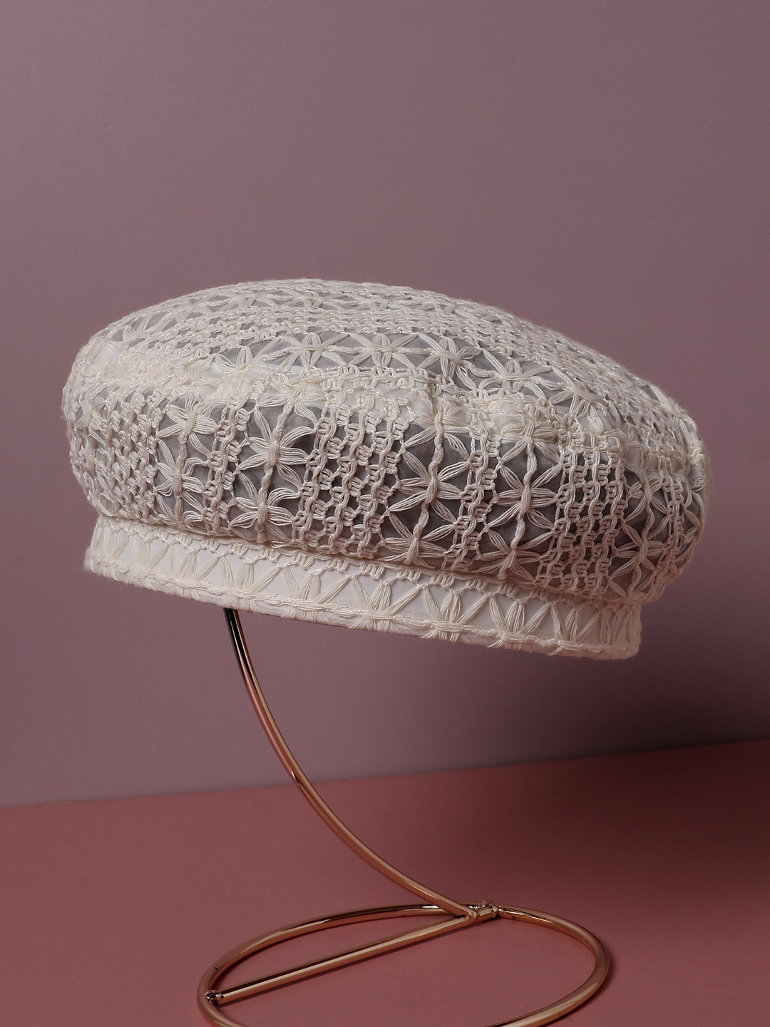 

HAUTE SAUCE by Campus Sutra Women Self Design Beret Hat, White