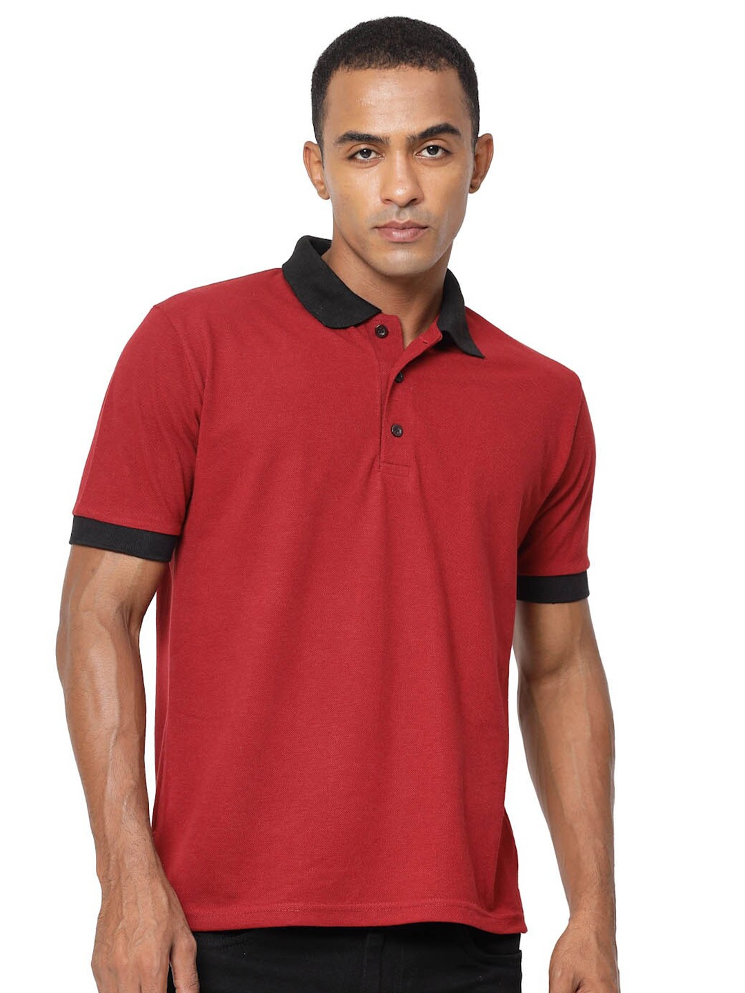 

FUNDOO Polo Collar Dri-FIT Half Sleeve Slim Fit T-shirt, Maroon