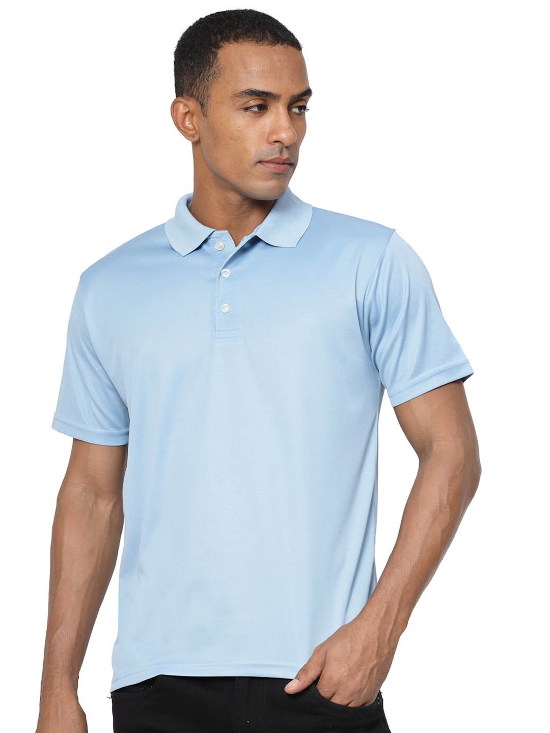 

FUNDOO Polo Collar Slim Fit Short Sleeves Dri-FIT T-shirt, Blue