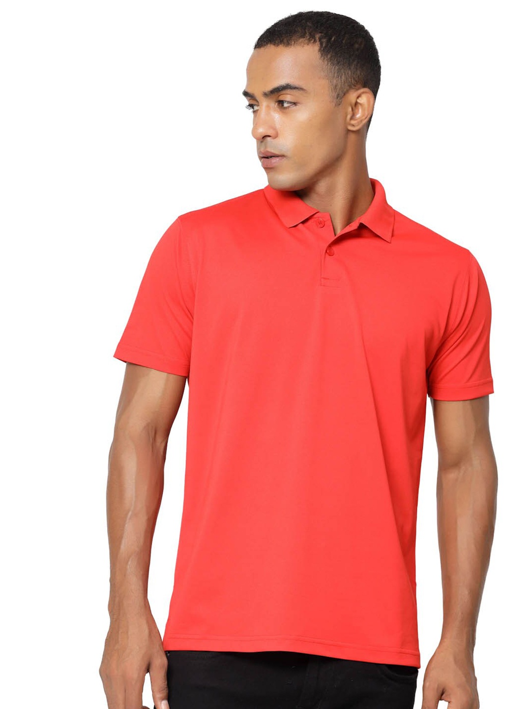 

FUNDOO Polo Collar Dri-FIT Half Sleeve Slim Fit T-shirt, Red