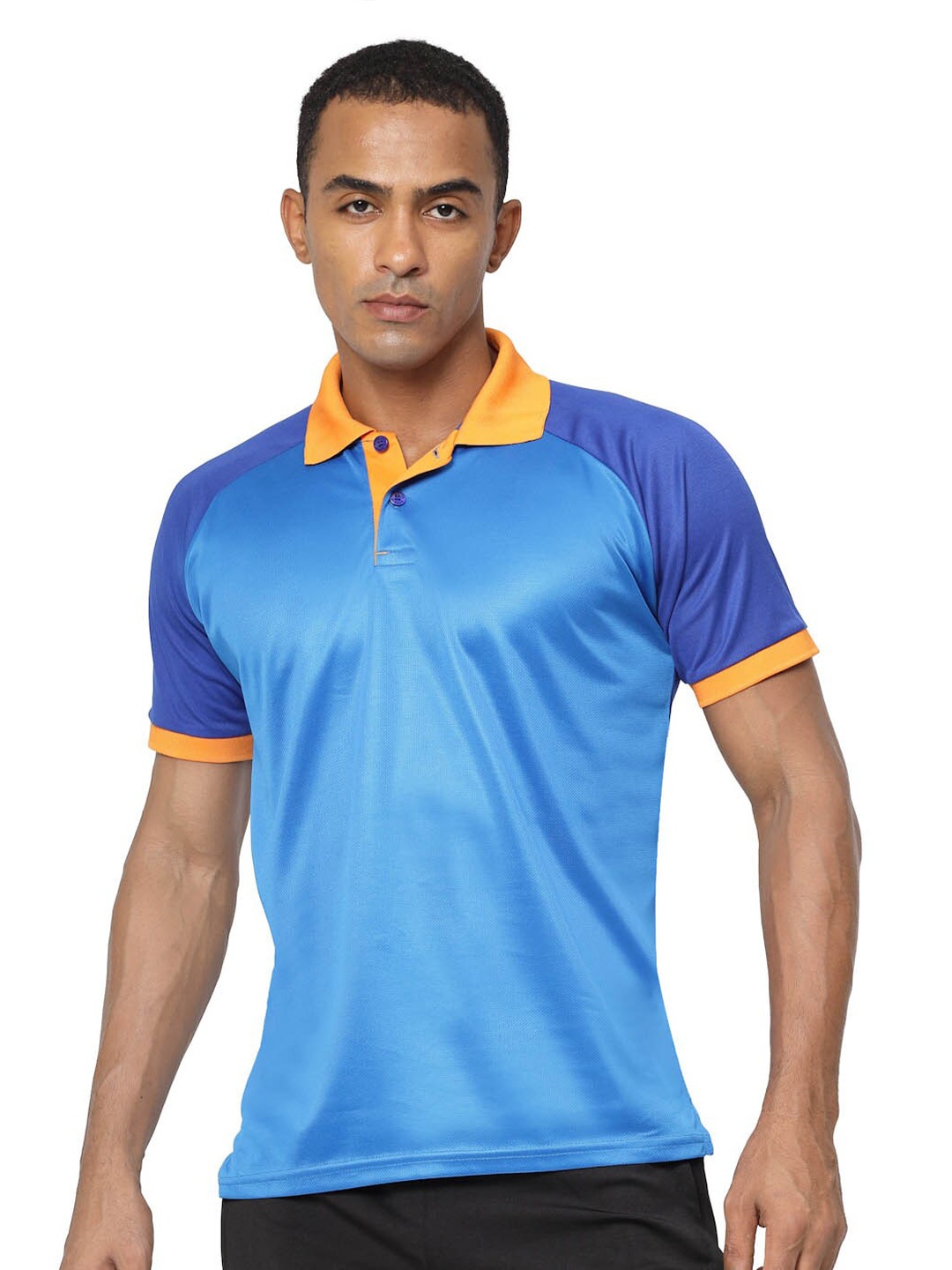 

FUNDOO Polo Collar Dri-FIT Half Sleeve Slim Fit T-shirt, Blue