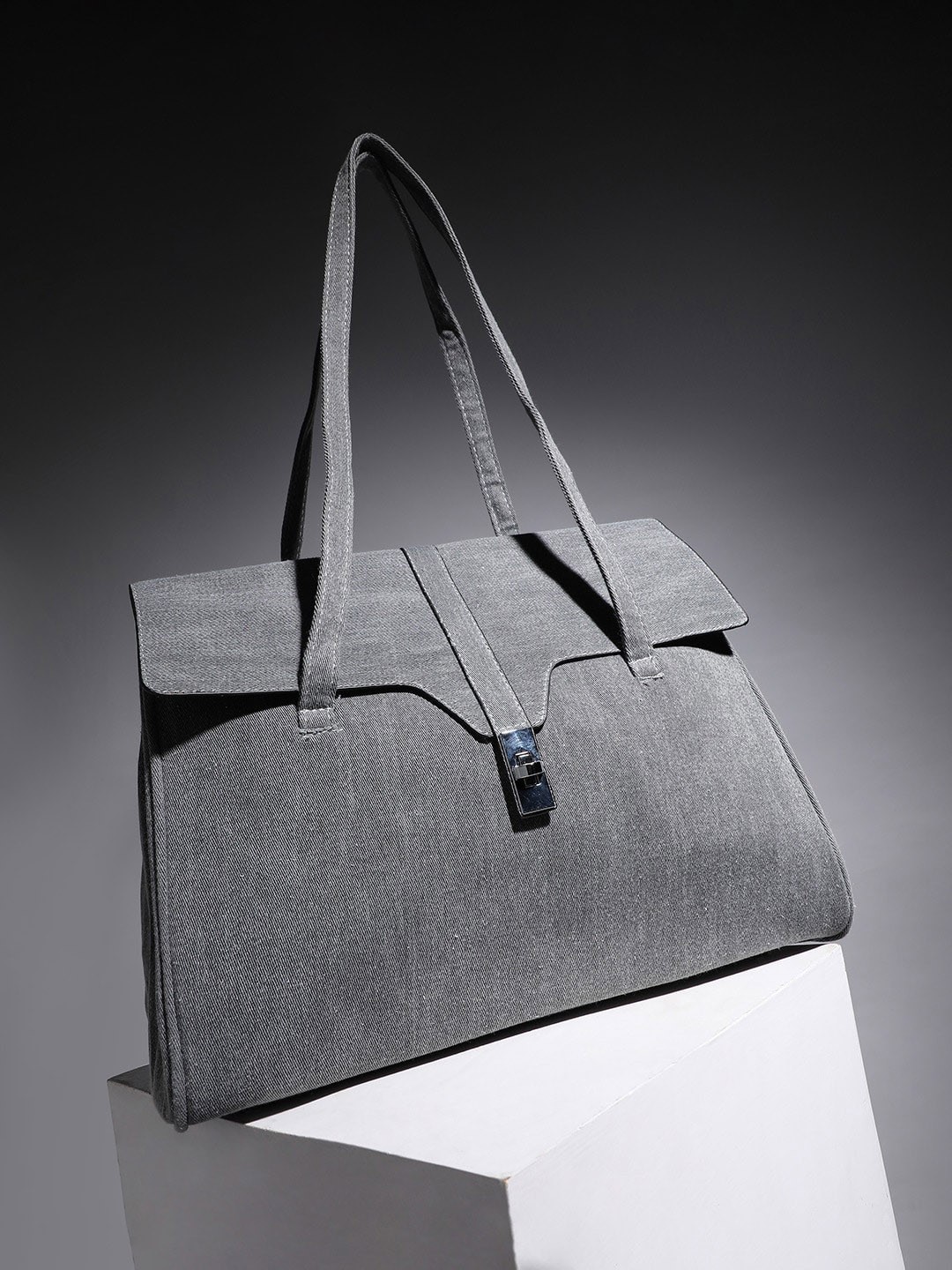 

HAUTE SAUCE by Campus Sutra Grey Structured Shoulder Bag