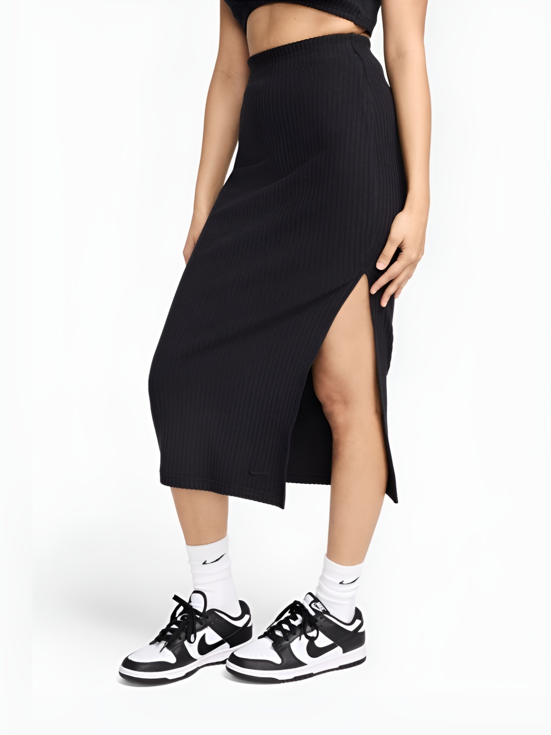 

Nike Sportswear Chill Knit Women's Slim Ribbed Midi Skirt, Black
