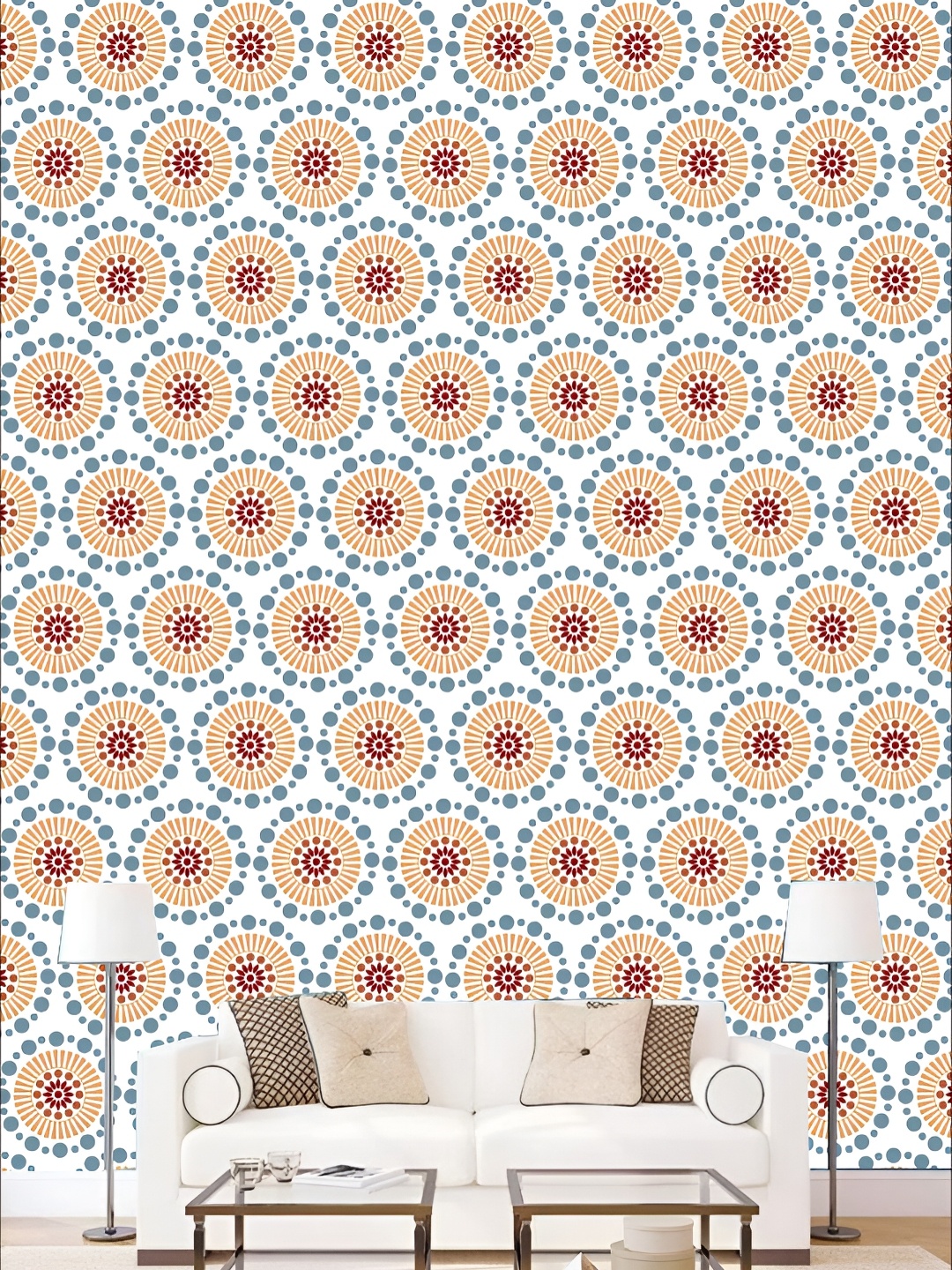 

KSHIRSA White & Brown Printed 3D Self Adhesive Wall Sticker
