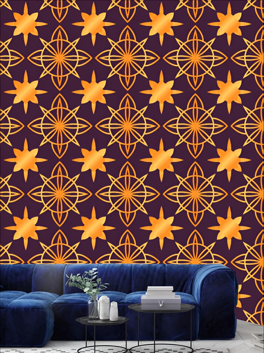 

KSHIRSA Purple & Brown Printed Self-Adhesive Laminated Wallpaper