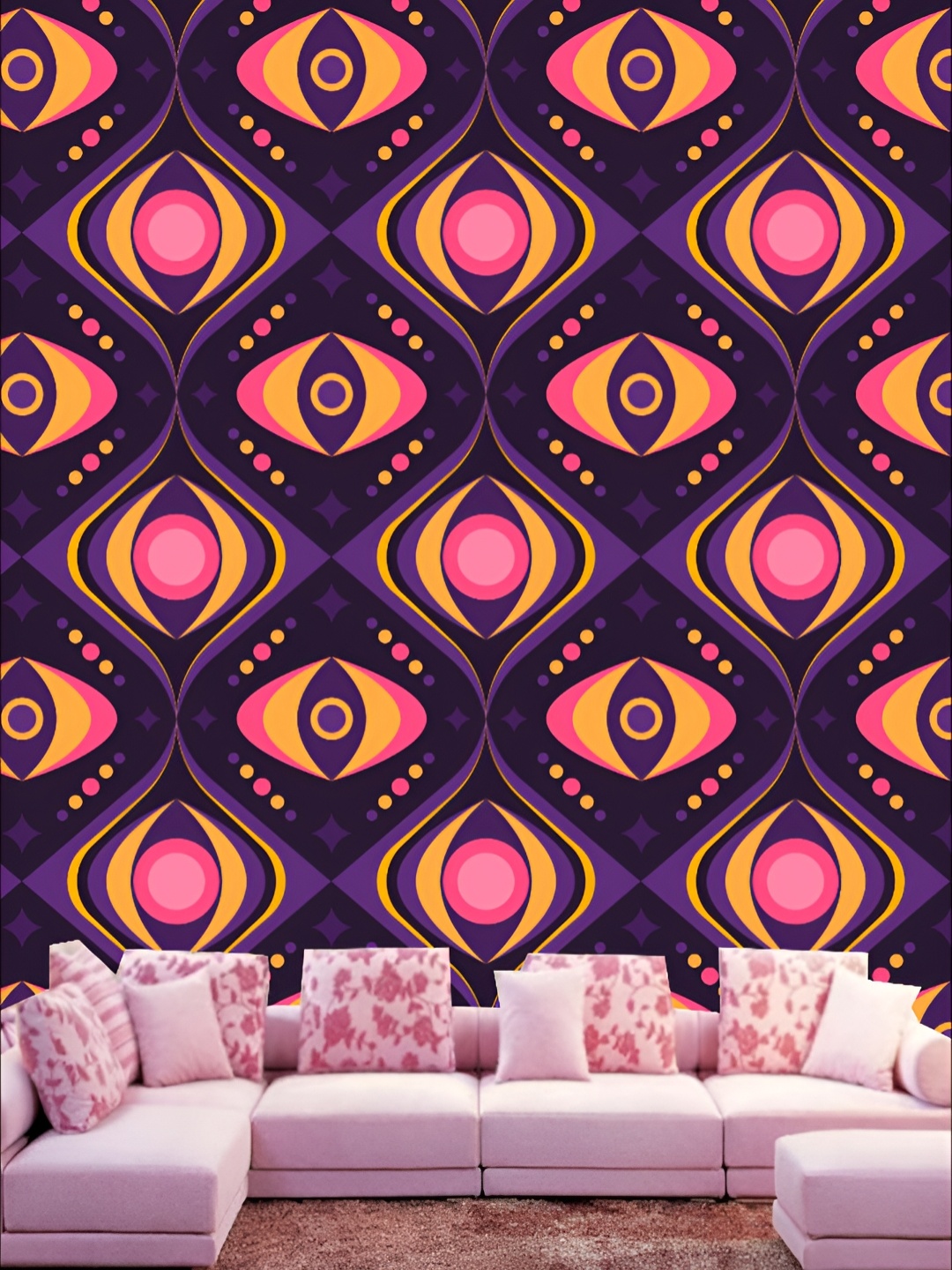 

KSHIRSA Purple & Pink Printed Self-Adhesive Laminated Wallpaper