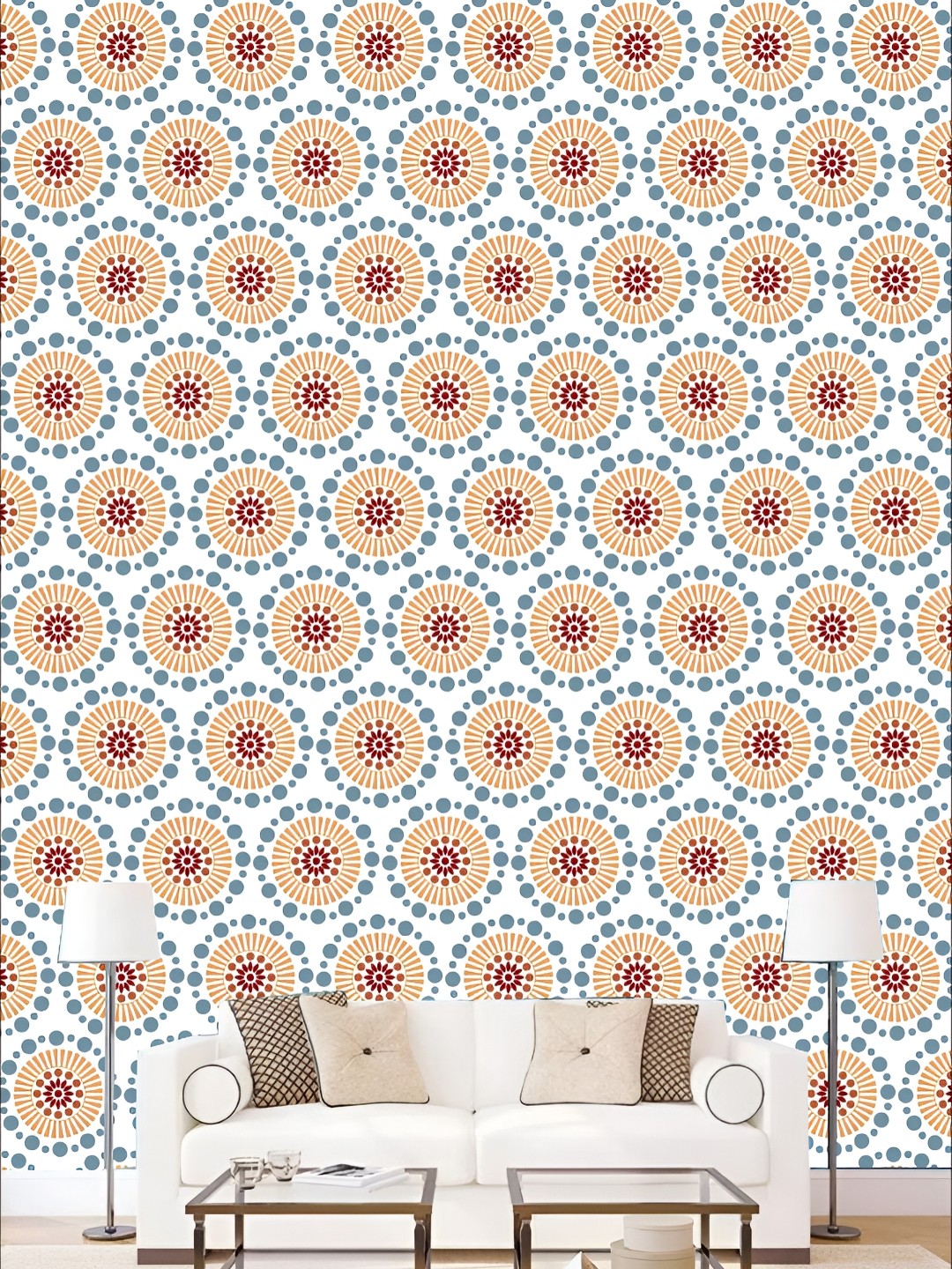 

KSHIRSA White & Brown Printed Self-Adhesive Laminated Wallpaper