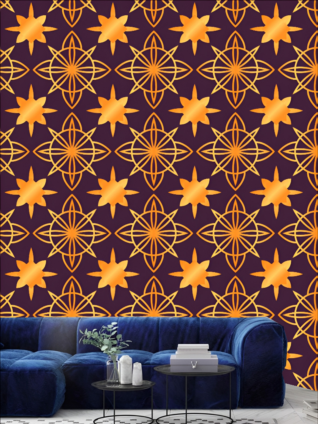 

KSHIRSA Purple & Brown Printed Self-Adhesive Laminated 3D Wall Sticker