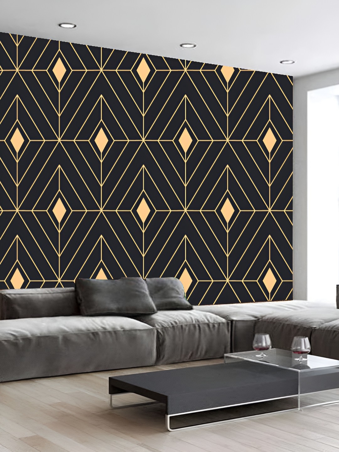 

KSHIRSA Black & Brown Printed Self-Adhesive Laminated Wall Sticker