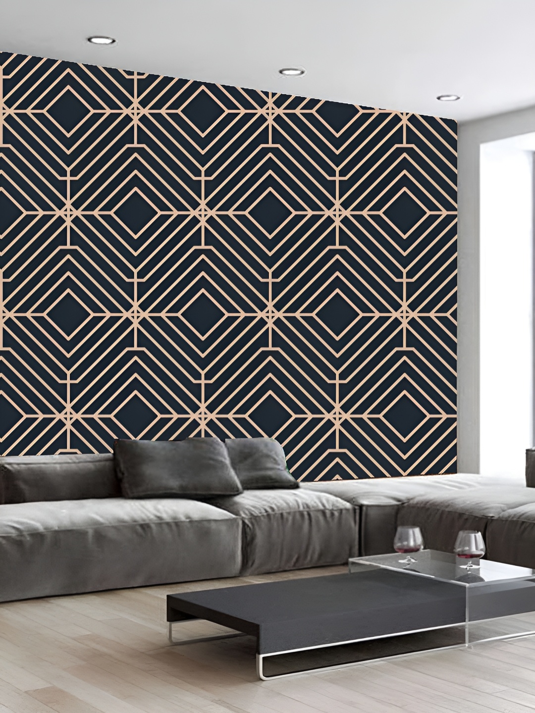 

KSHIRSA Black & Beige Printed Self-Adhesive Laminated Wall Sticker