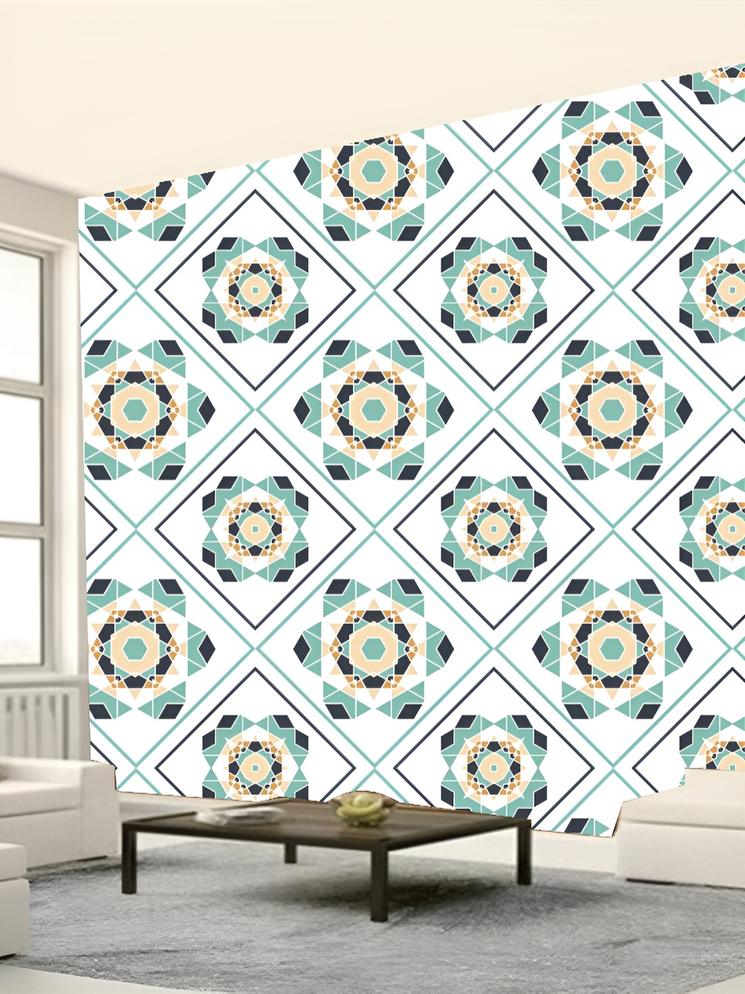 

KSHIRSA White & Green Printed Self-Adhesive Laminated 3D Wall Sticker