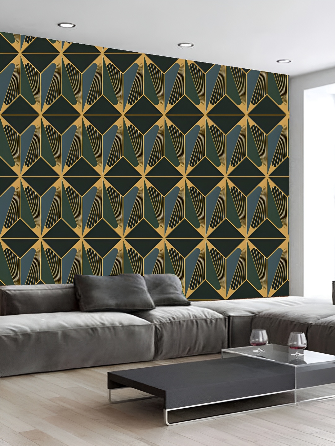 

KSHIRSA Green & Beige Printed Self-Adhesive Laminated 3D Wall Sticker