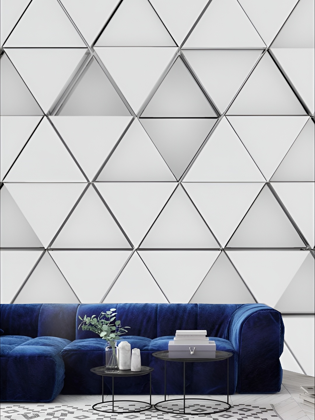 

KSHIRSA Grey & White Printed Self-Adhesive Laminated 3D Wall Sticker