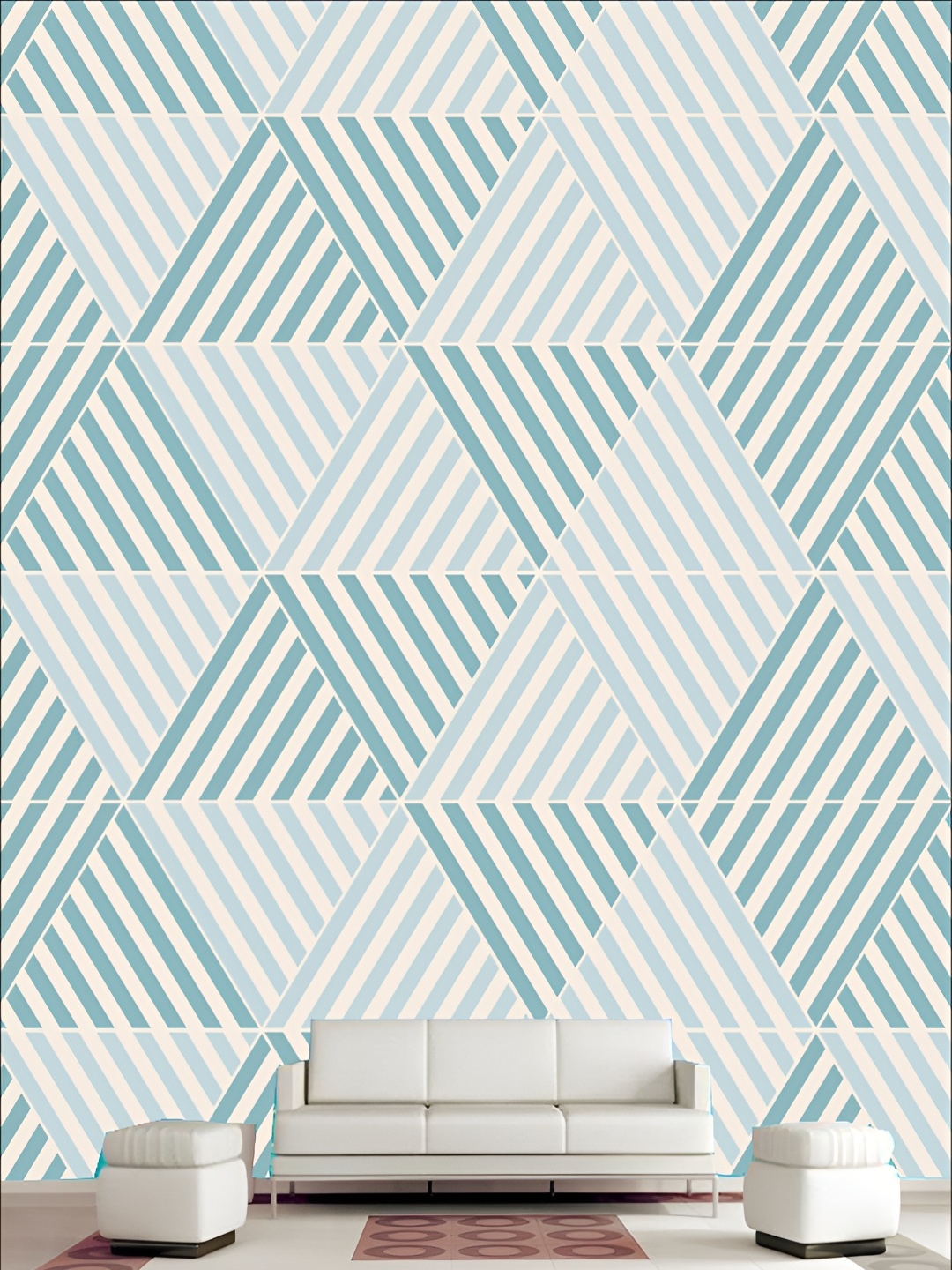 

KSHIRSA White & Blue Printed Self-Adhesive Laminated Wallpaper