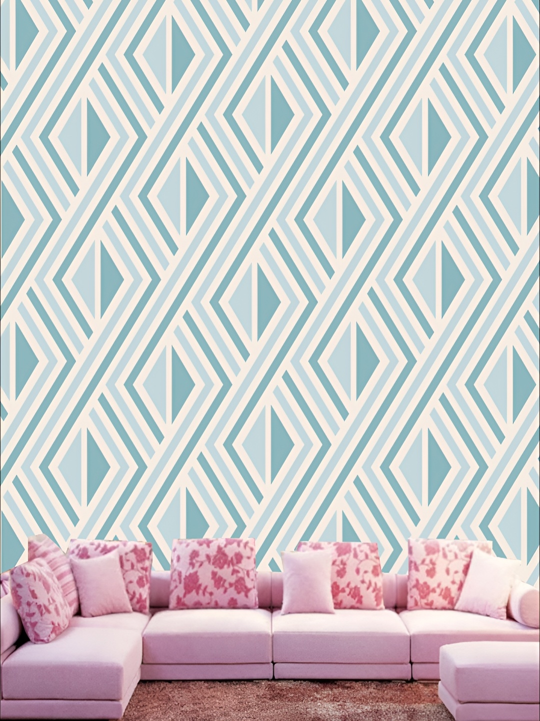 

KSHIRSA White & Blue Printed Self-Adhesive Laminated Wallpaper