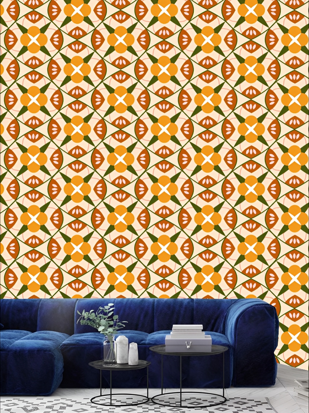 

KSHIRSA Beige & Yellow Printed Self-Adhesive Laminated Wall Sticker