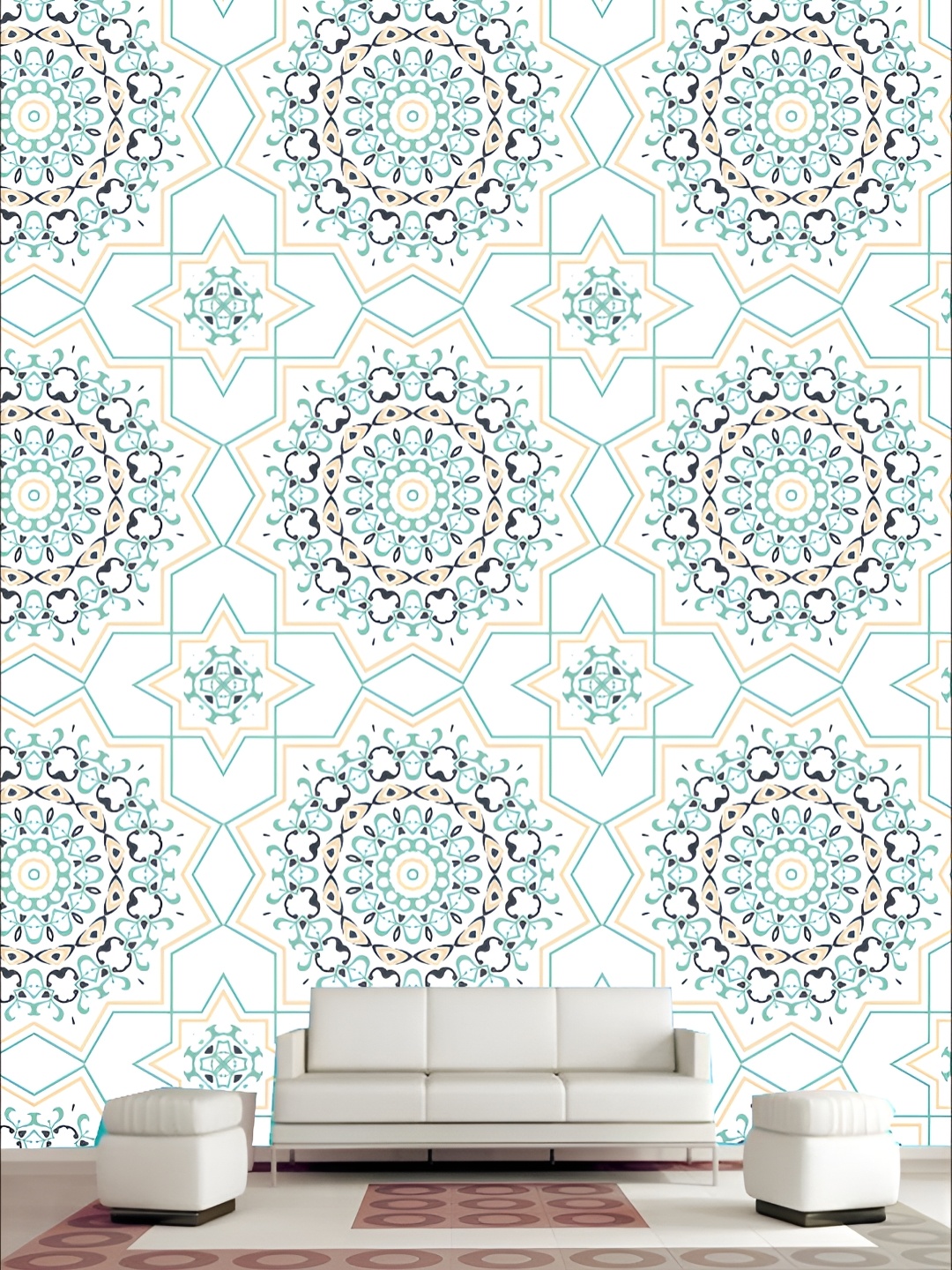

KSHIRSA White & Green Printed Self-Adhesive Laminated Wall Sticker