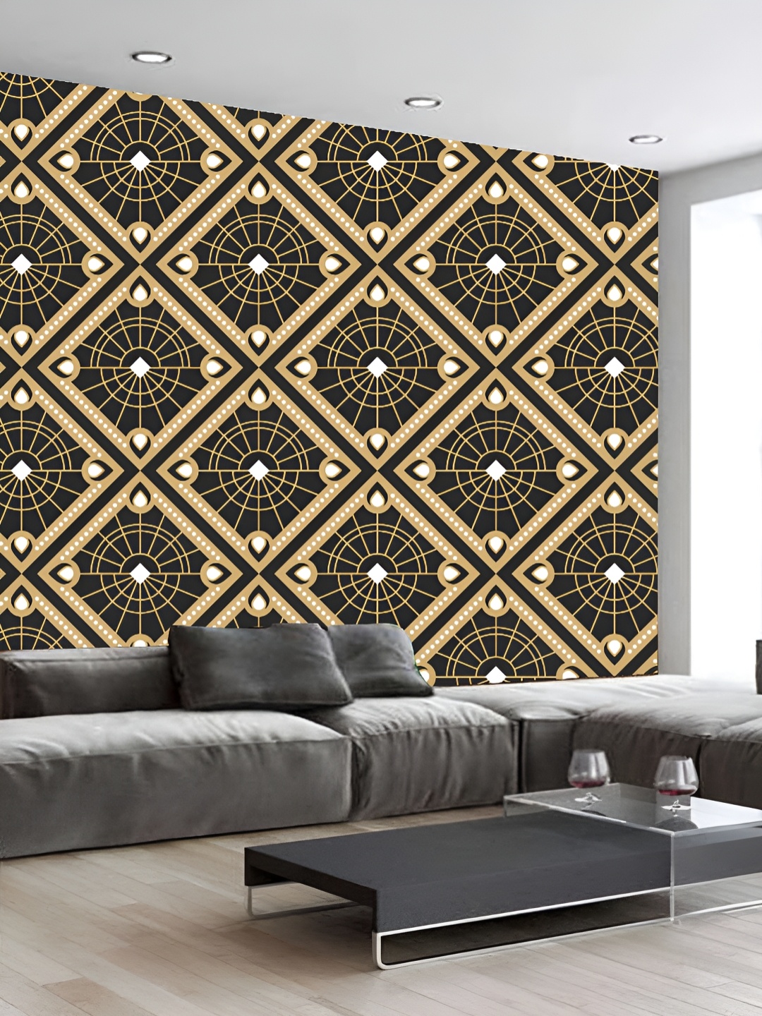 

KSHIRSA Black & Brown Printed Self-Adhesive 3D Wallpaper