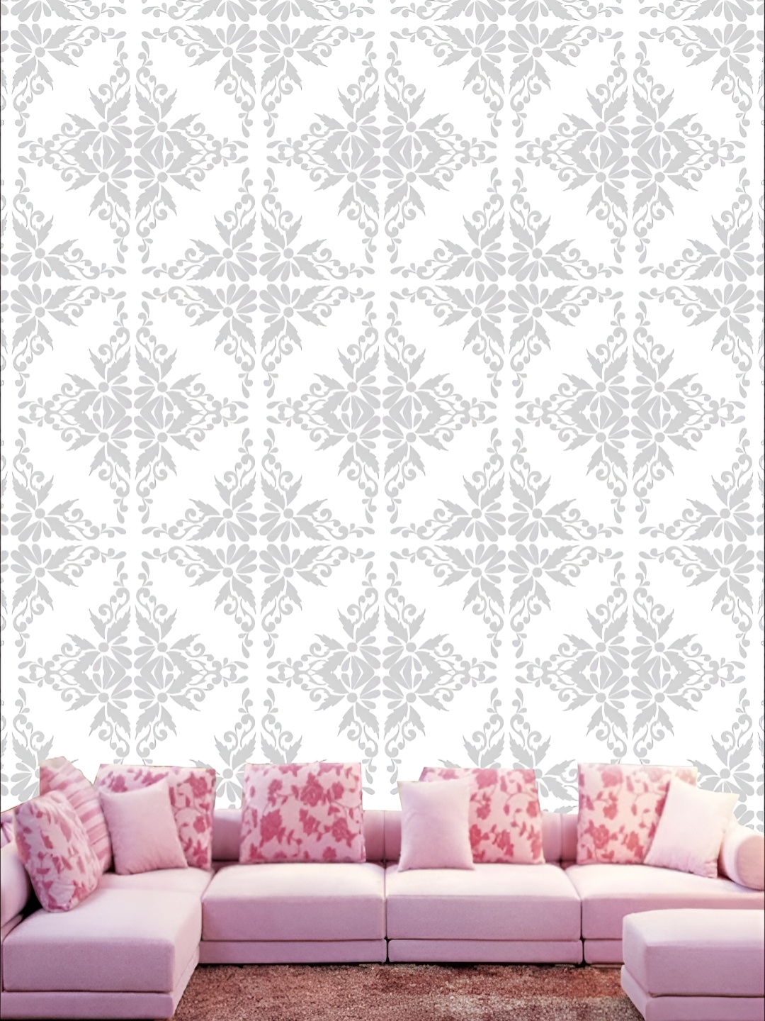

KSHIRSA White & Grey Printed Self-Adhesive 3D Wall Sticker