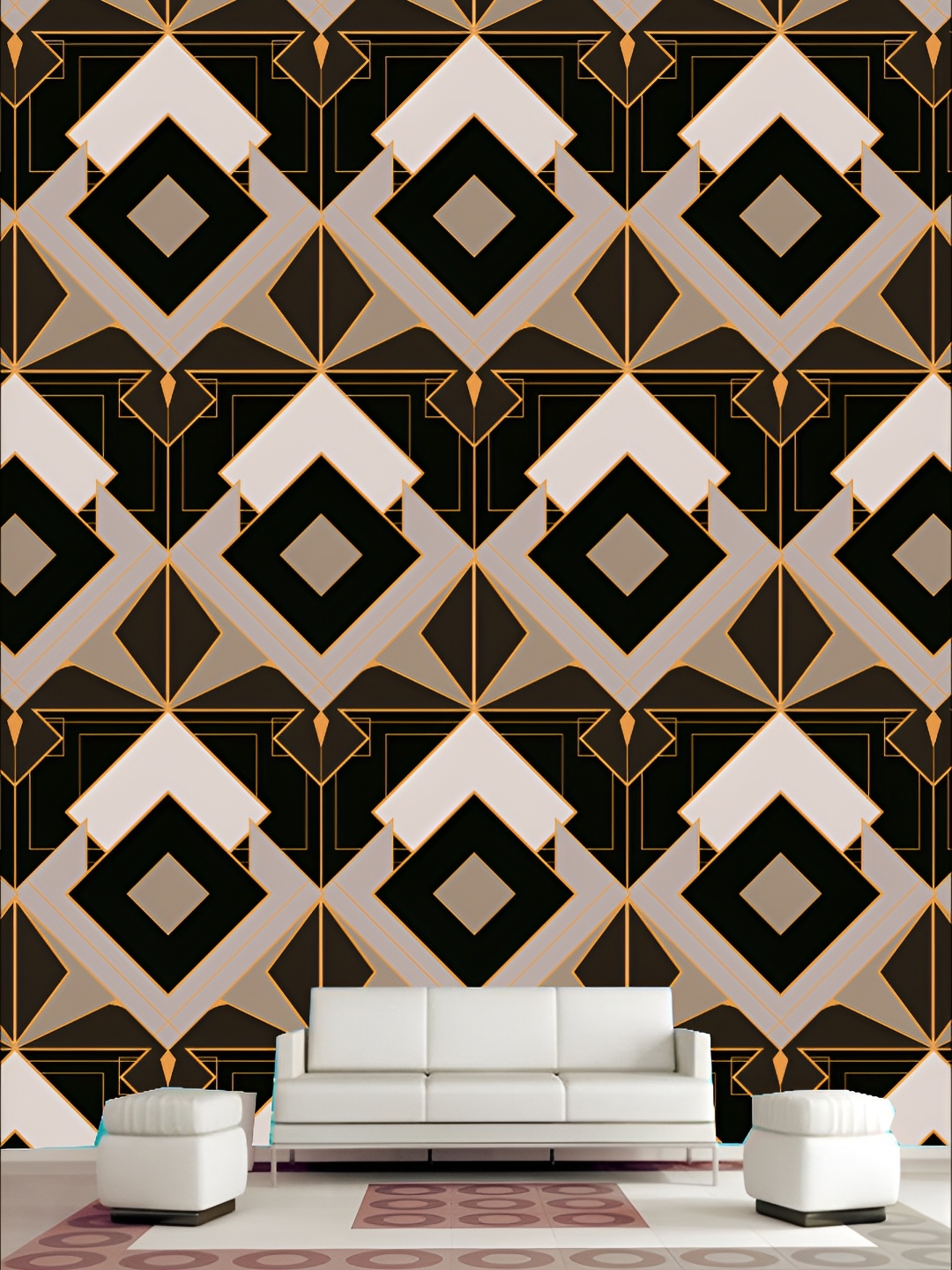 

KSHIRSA Black & Brown Printed Self-Adhesive 3D Wallpaper