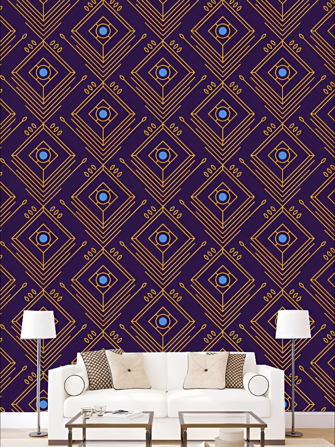 

KSHIRSA Purple & Brown Printed Self-Adhesive 3D Wallpaper