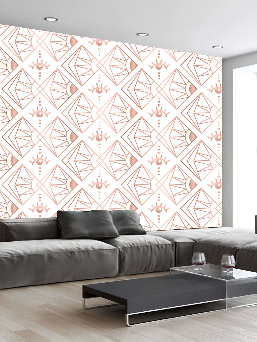 

KSHIRSA White & Pink Printed Self-Adhesive Wall Sticker