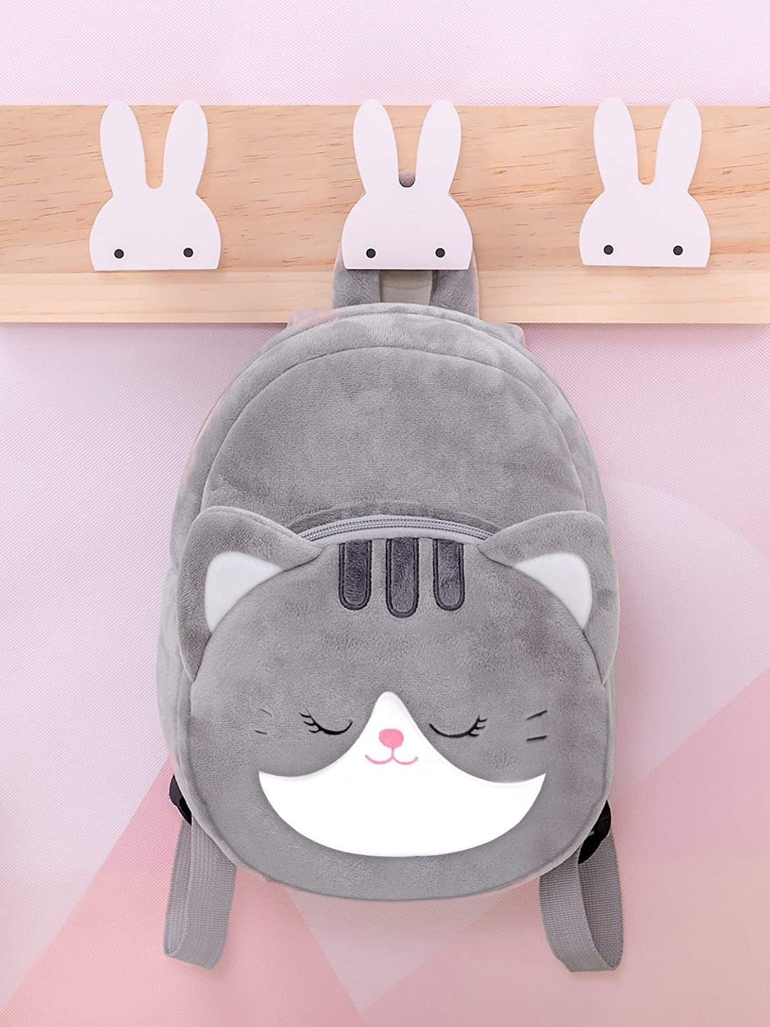 

Animal Alley Kids Cat Cartoon Ergonomic Backpack, Grey