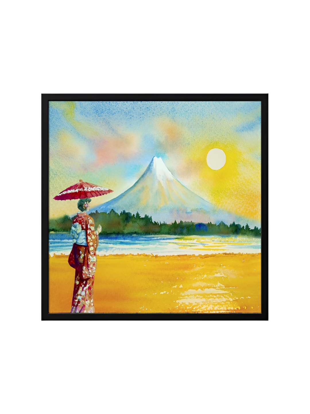 

999Store Yellow & Green Canvas Wall Art