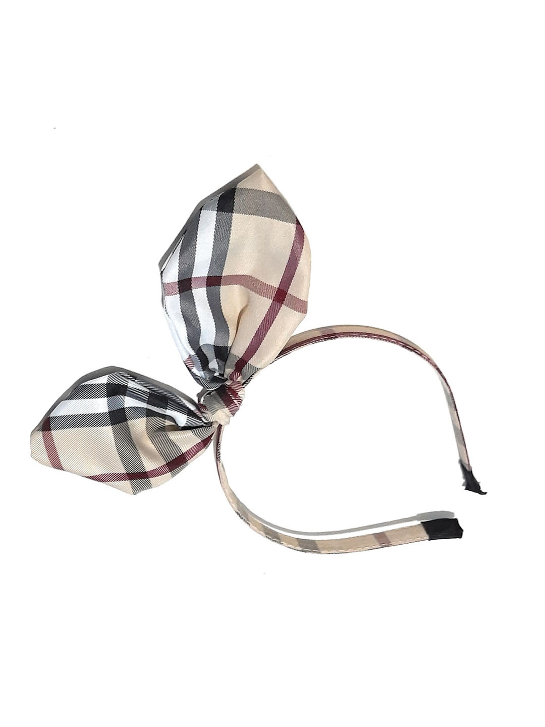 

BAESD Girls Checked Hairband, Beige