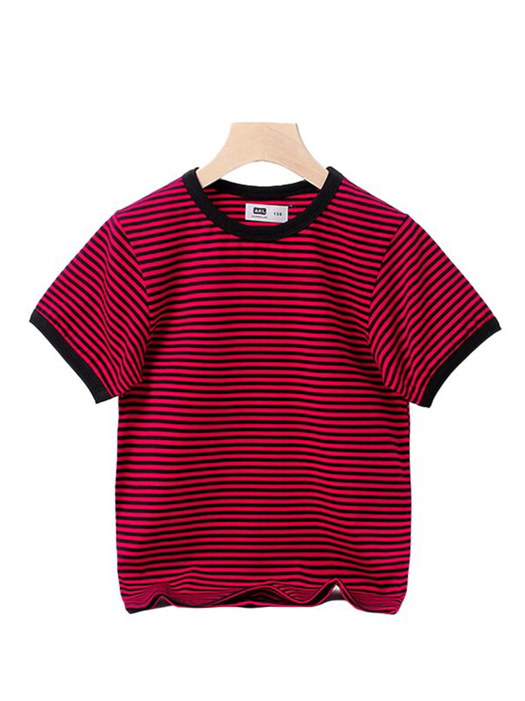 

StyleCast x Revolte Boys Red Round Neck Striped Cotton T-shirt