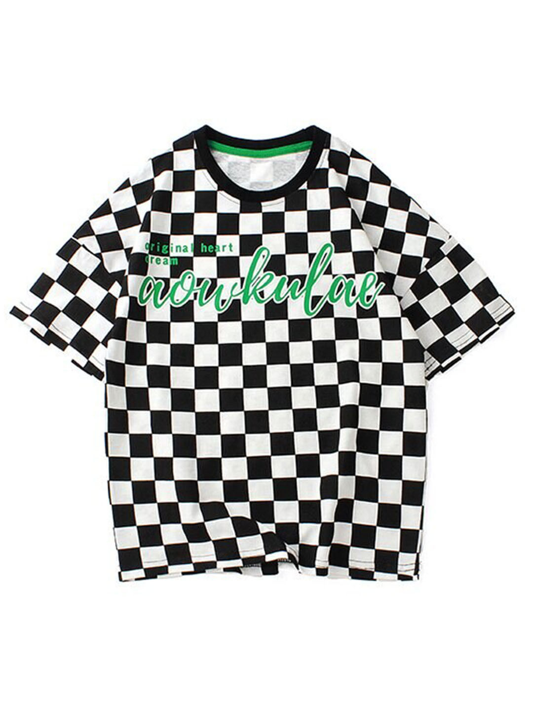 

StyleCast x Revolte Boys Round Neck Short Sleeves Checked Regular Fit Cotton T-shirt, White