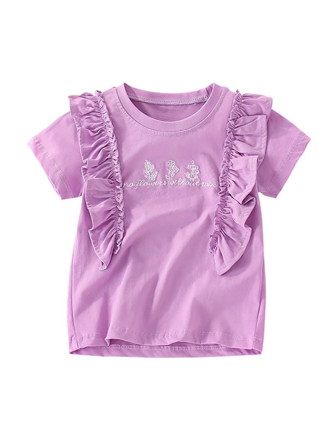 

StyleCast x Revolte Girls Purple Typography Round Neck Cotton T-shirt