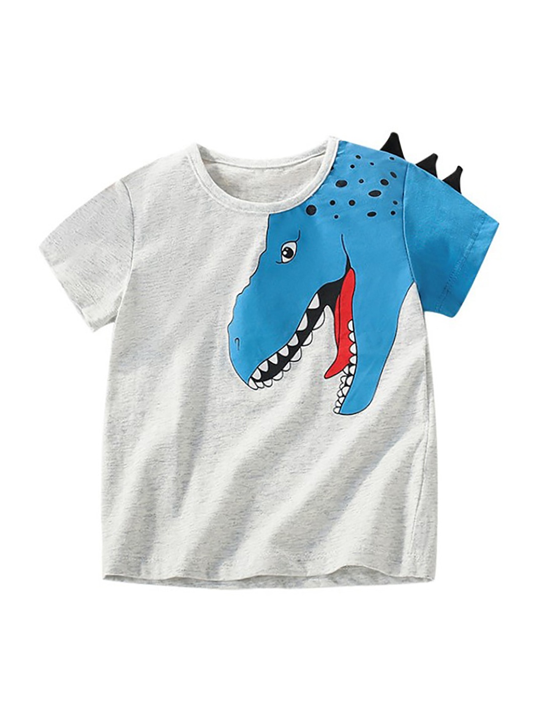 

StyleCast x Revolte Boys Round Neck Short Sleeves Graphic Printed Cotton T-shirt, Grey