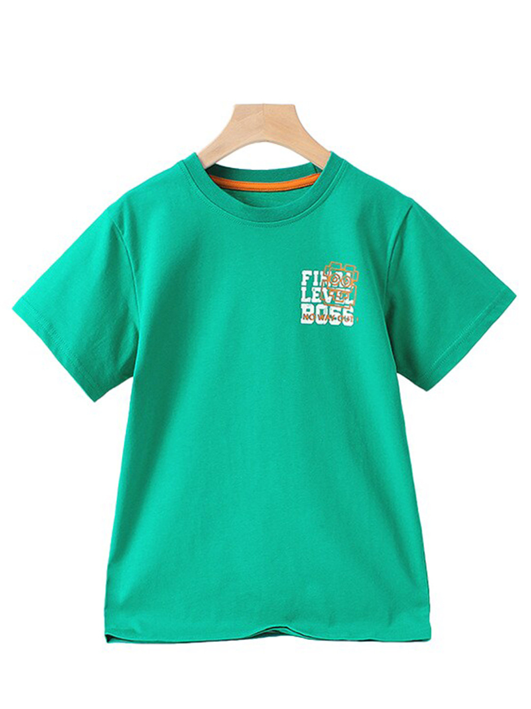 

StyleCast x Revolte Boys Round Neck Short Sleeves Regular Fit Cotton T-shirt, Green