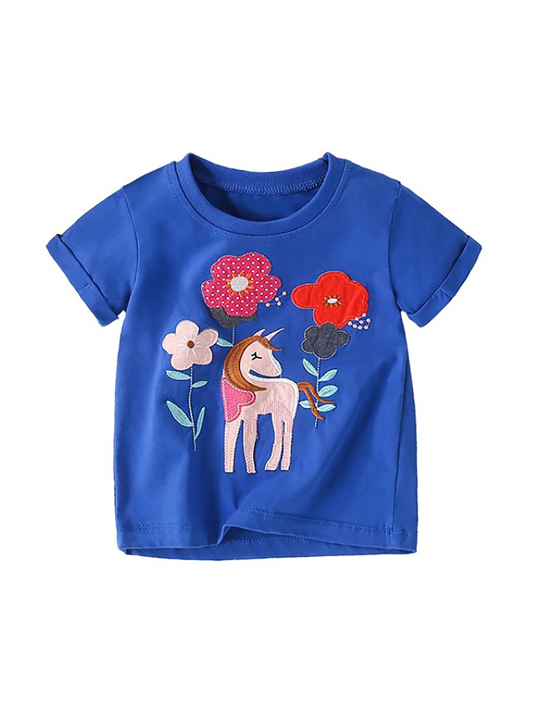 

StyleCast x Revolte Girls Blue Round Neck Printed Cotton T-shirt